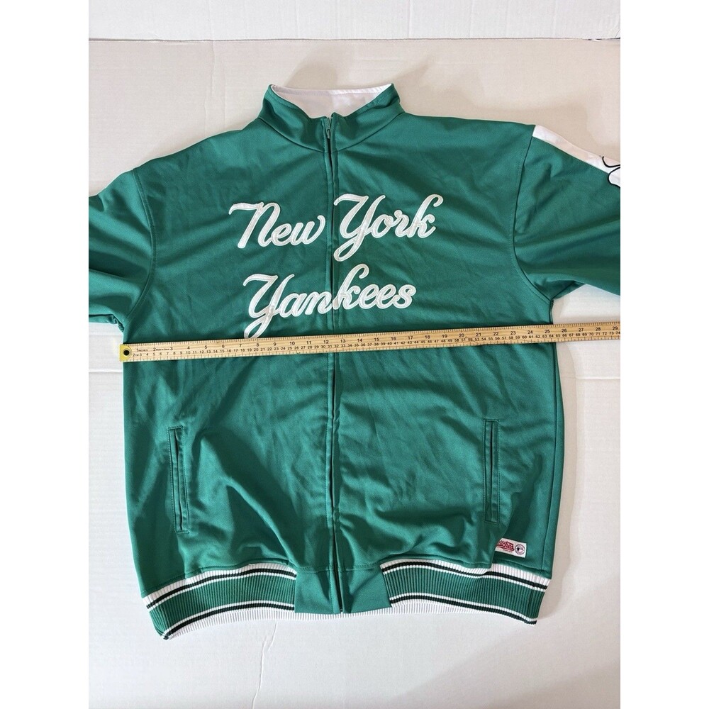 Stitches New York Yankees Green Track Jacket XL Full Zip MLB Jacket Vintage - Picture 4 of 13